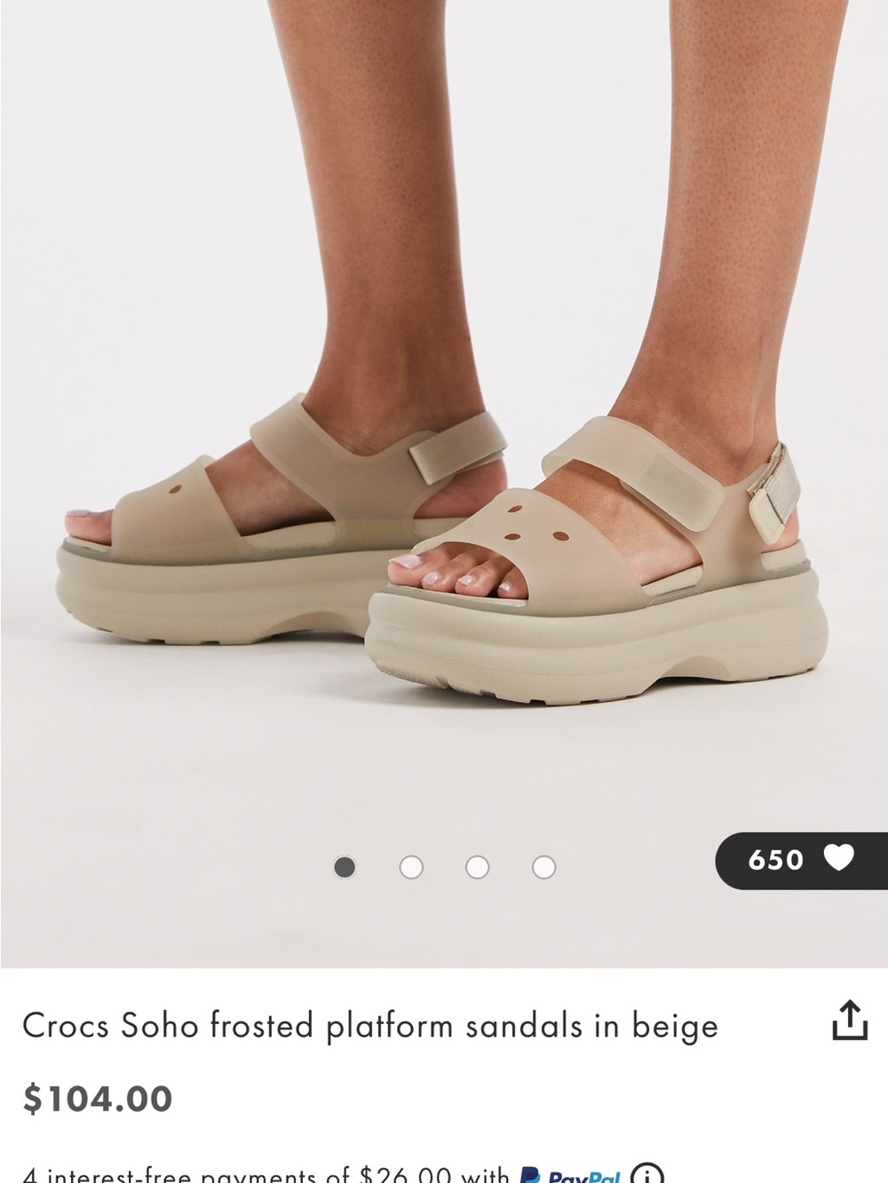 CROCS Soho Platform Sandals in Beige